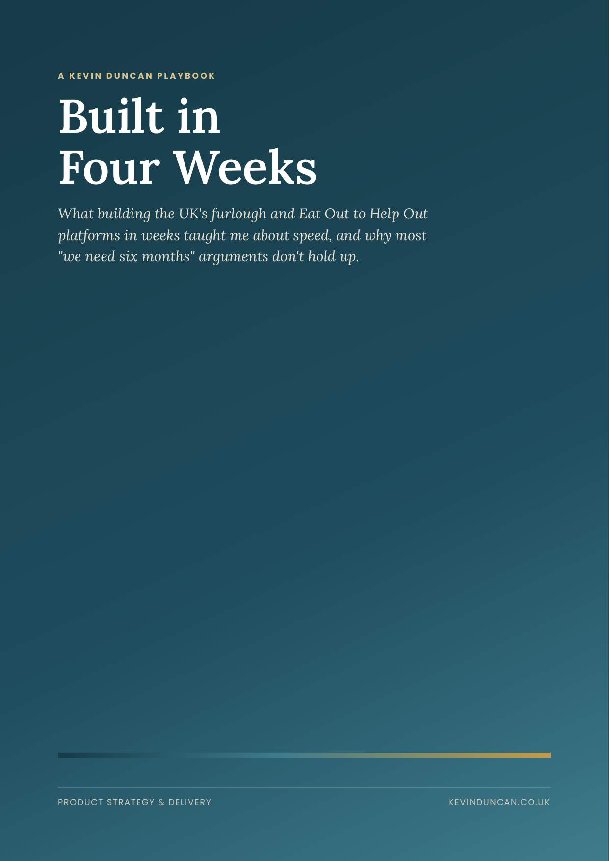 Built in Four Weeks playbook cover