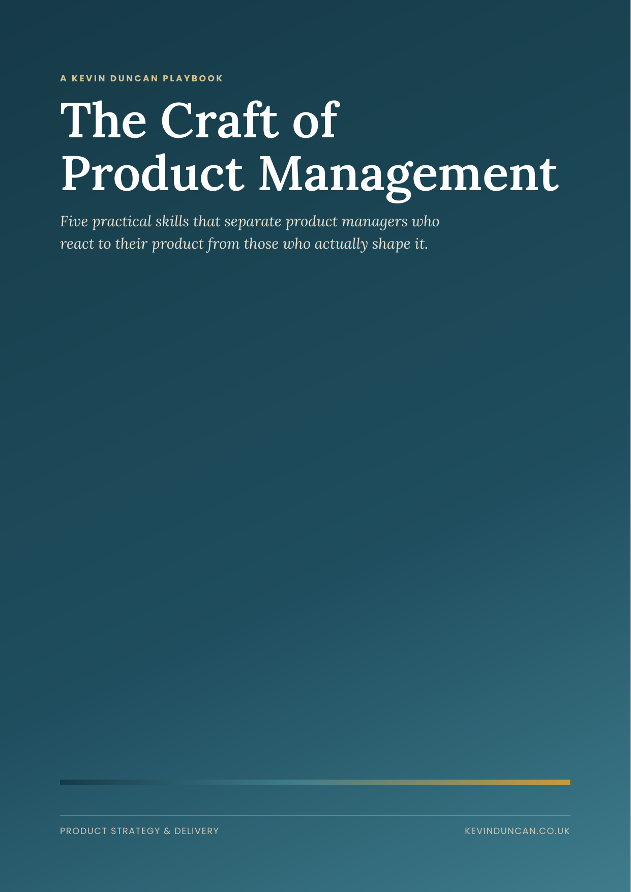 The Craft of Product Management playbook cover
